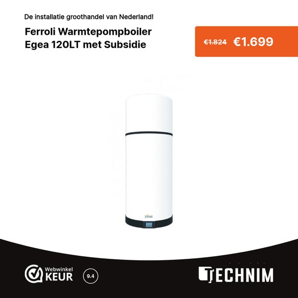 Groenbereik voorbeeld Technim warmtepompboiler subsidie