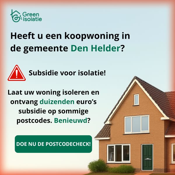 Groenbereik voorbeeld subsidie isolatie Den Helder