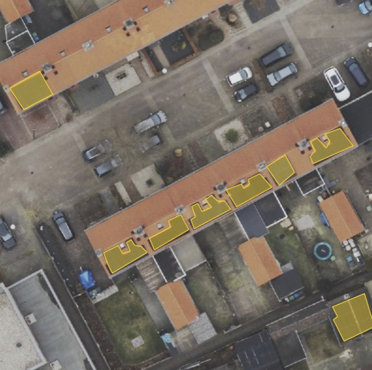 AI-detectie van zonnepanelen op luchtfoto